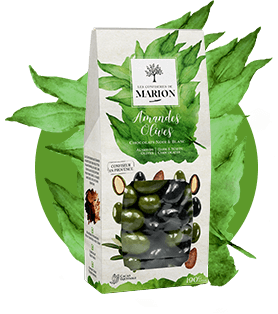 Amandes Olives Chocolats Noir et Blanc