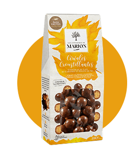 Céréales Croustillantes au chocolat au lait, caramel et pointe de sel