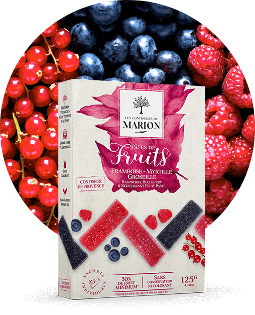 Pâtes de fruits Framboise Myrtille Groseille